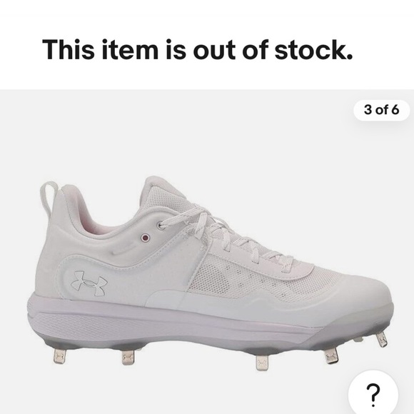 Under Armour Baseball/Softball Cleats
Women's Glyde MT Cleats White Size 6 - Picture 1 of 14